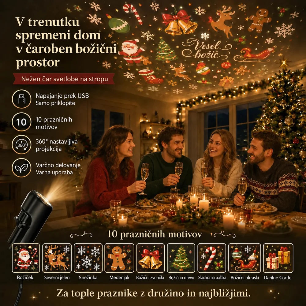 Topacme® HD pametni dinamični 5D holografski nočni projektor