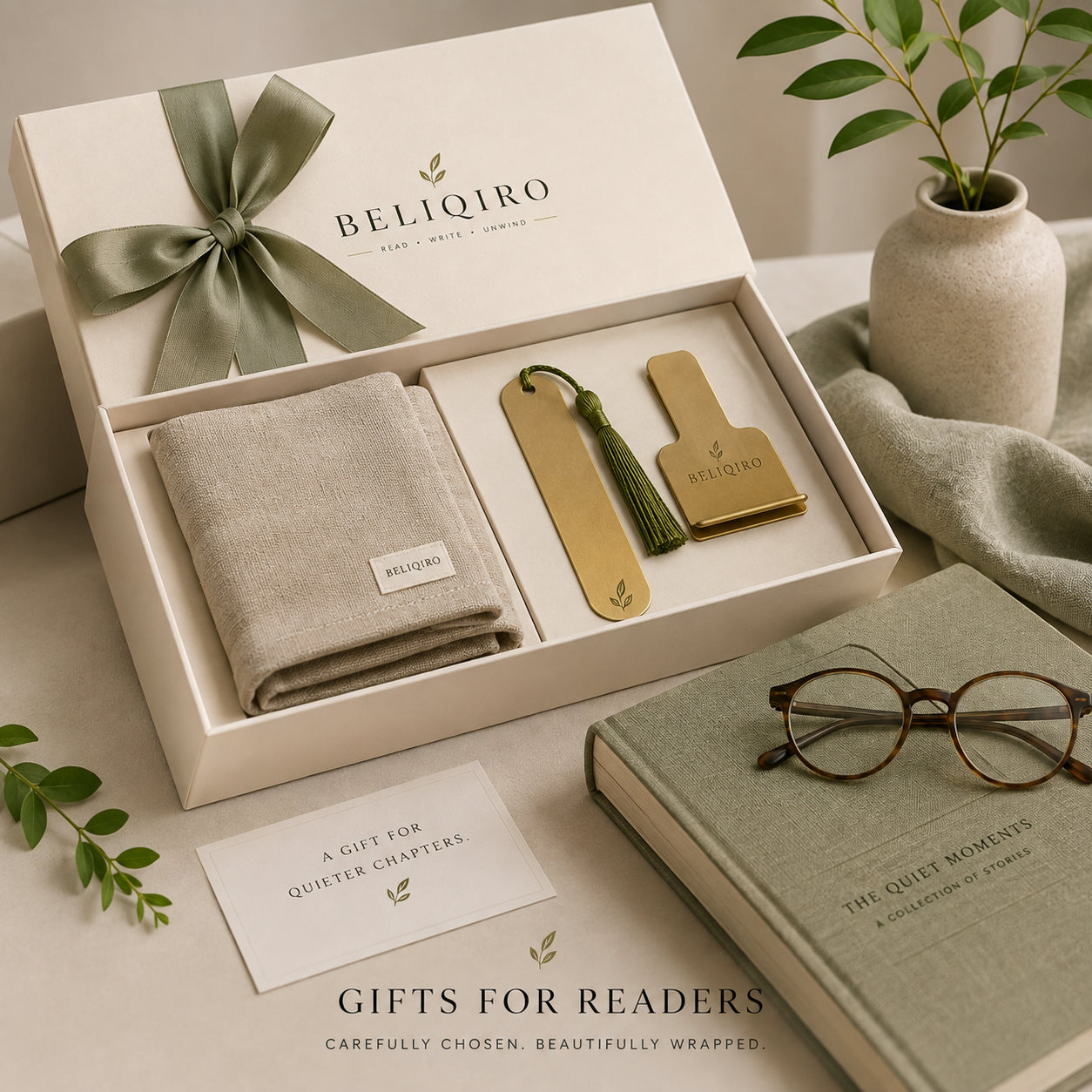 Beliqiro reading gift set with book-care accessories