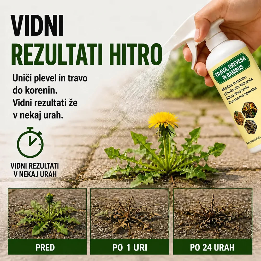 Hitro delujoče pršilo proti plevelu