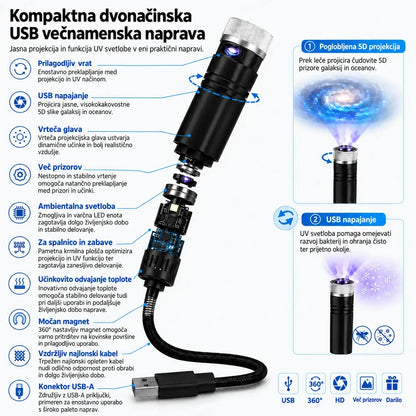 Topacme® HD pametni dinamični 5D holografski nočni projektor