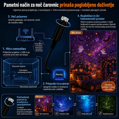 Topacme® HD pametni dinamični 5D holografski nočni projektor
