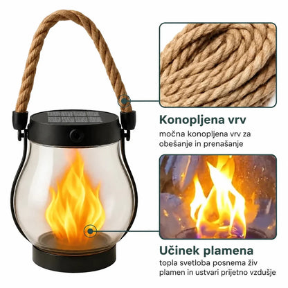 Solarna lanterna z učinkom plamena