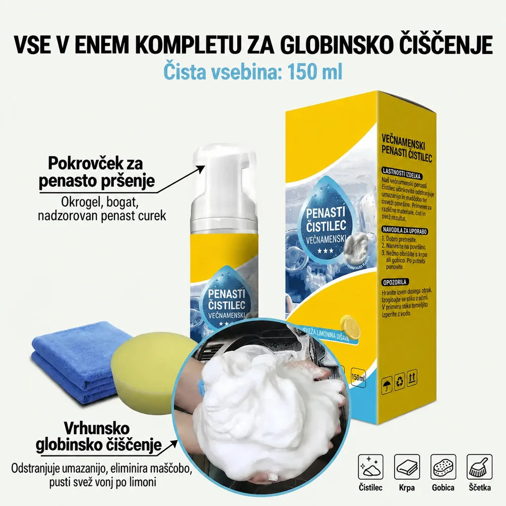 Večnamenski encimski penasti čistilec 4 v 1