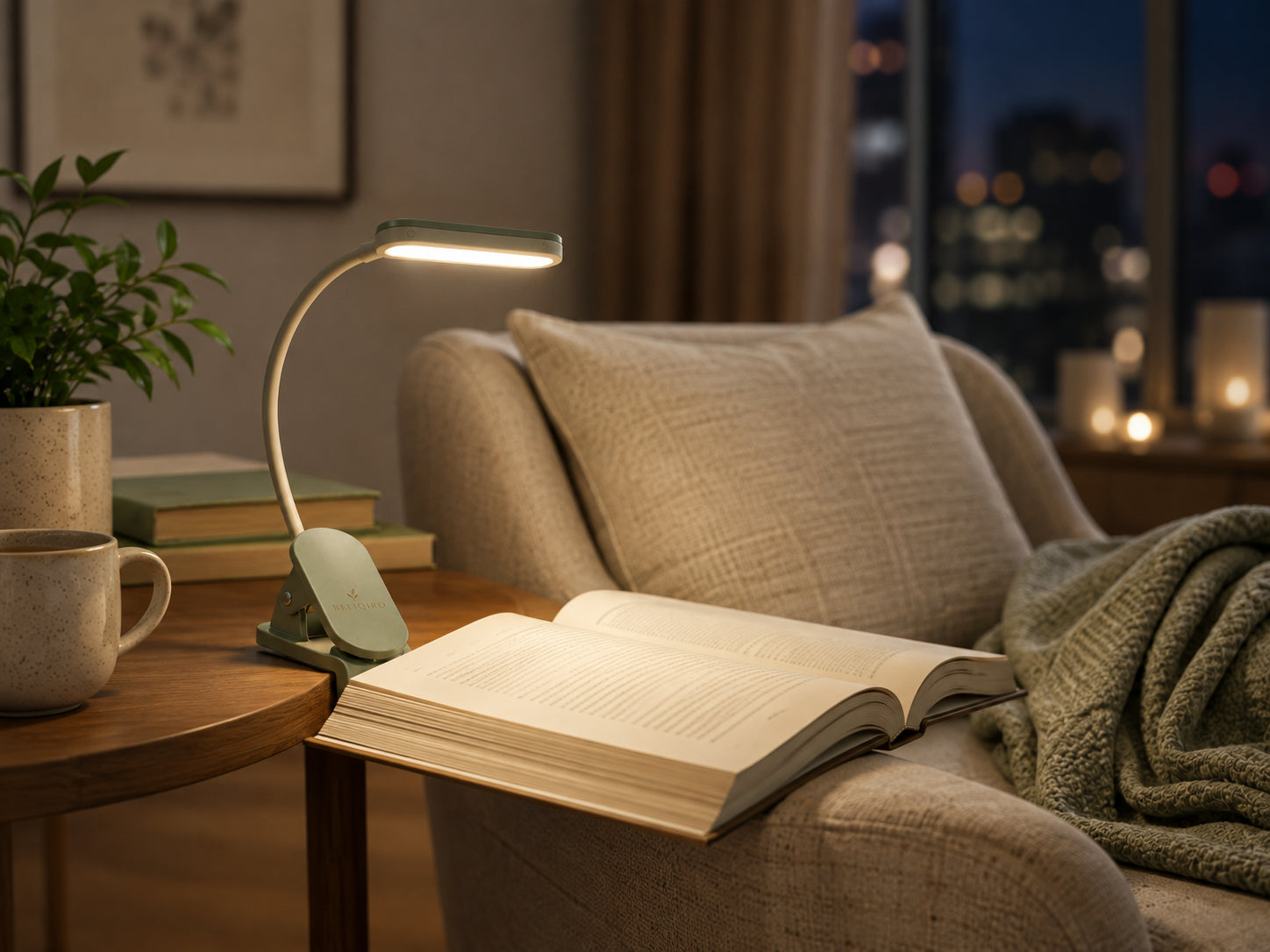 Quiet reading corner with books